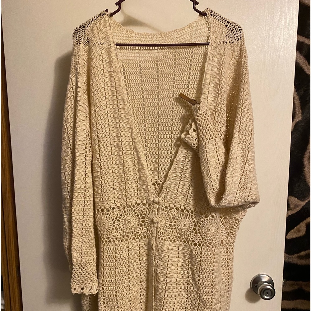 Tagless Nine West crochet cardigan. Size 2x estimated. NWOT.